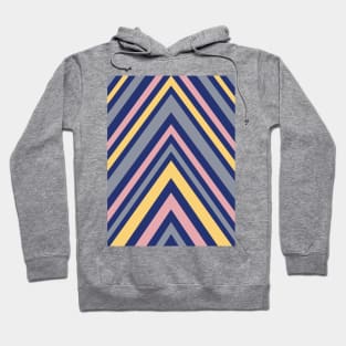 Chevron Pattern in Grey, Navy Blue, Pink and Yellow Hoodie